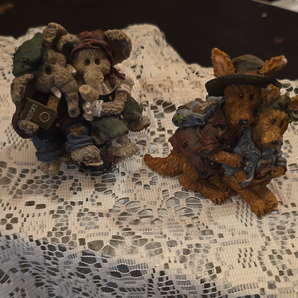 Charming Animal Figurine Set - Brown and Green